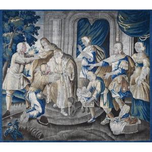 The Return Of The Prodigal Son - 17th Century Biblical Aubusson Tapestry - H2m20xl2m50, N° 1390