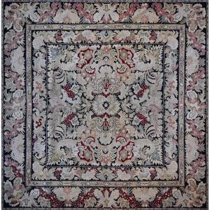 French Carpet 19th Century Napoleon III Style In Petit-point - 1m70x1m80 - N° 1396