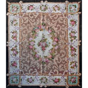 Tapis Aubusson XIXe Siecle, Style Napoleon III - 3m15x2m63, N° 1382