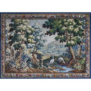 Verdure Aubusson Tapestry XIXth Century, Signed And Monogramed - 2m 37 L X 1m60 H - N° 1401