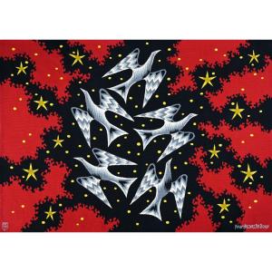 Jean Picart Le Doux Tapestry - Night Flight II - Atelier Picaud - 1m60lx1m20 H - N° 1403