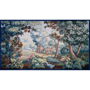 Verdure Aubusson Tapestry - Couple Of Deer In An Undergrowth - H1m37xl2m60 - N° 1414