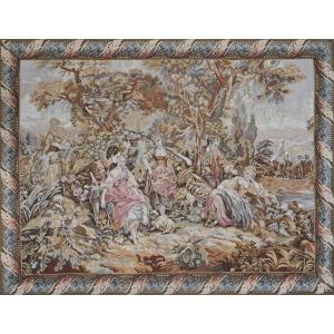 XIX Eme Century Tapestry, Galante Scene - 2m17lx1m46h - N° 1399