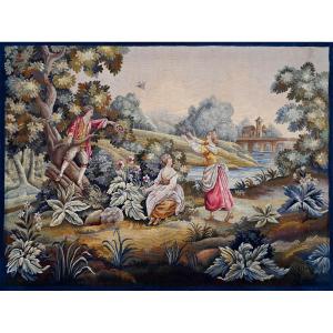 Tapestry Manufacture d'Aubusson 19th Century - Country Scene - 162hx234l - No. 1413