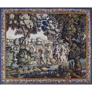 Tapestry From The Aubusson Manufacture XIX Es - L 2m67 Xh 2m33 - N° 1415