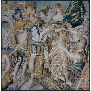 Tapisserie des Flandres XVIIe - Le rapt des Sabines - 200Lx185H - N° 1580