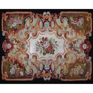 Aubusson Manufacture Carpet - Napoleon III, 19th Century - 305x225 - No. 1612