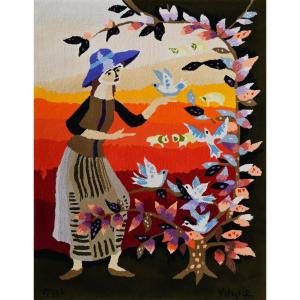 Aubusson Tapestry, Hand Stitch - Shepherd After Virgil - Tapestry No. 1606