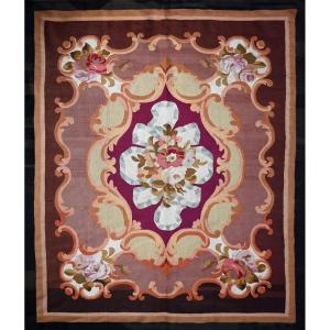 Tapis de bureau Manufacture Aubusson - Napoléon III, XIXe siècle - 180x215cm - N° 1645