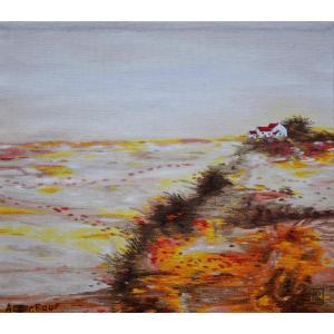 20th-century Aubusson Tapestry By Robert Four - "sur La Lande" By Patrick Subias - 123l X 105h - No. 1666