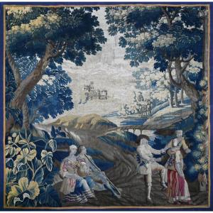 Tapisserie de la Manufacture Royale d'Aubusson XVIIIᵉ siècle – Scène pastorale – N° Réf. 1672