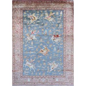 Tapis Du Ghoum Signé, Entierment En Soie, Fait Main, Vers 1980, N° 1201