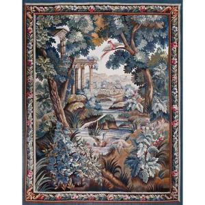 "verdure" Tapestry From The Aubusson Manufactory, 19th Century - 142l X 197h - No. 1530