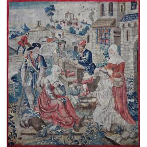 Tapestry From The Brussels Workshop, C. 1550 - The Works Of Mercy - No. 1703