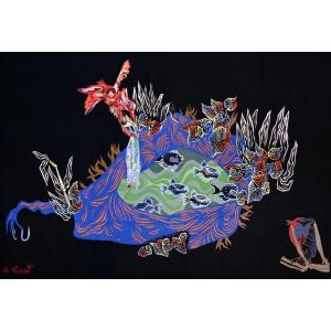 Tapisserie Aubusson XXe - Corail Bleu, Jean Lurçat - Atlerie Suzanne Goubely Gatien - N 1416