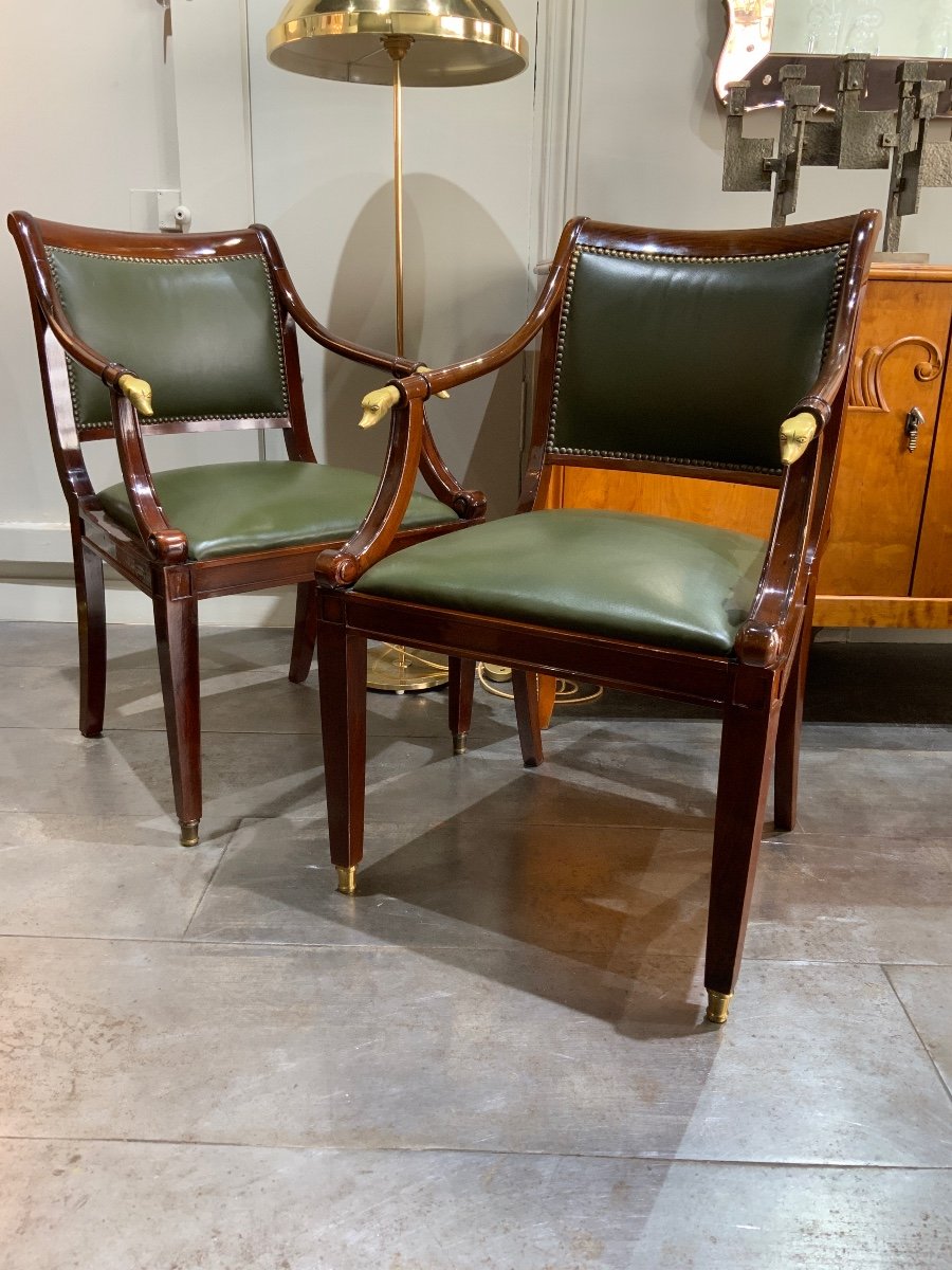 Paire De Fauteuils à Tête De Chiens Italie 1960