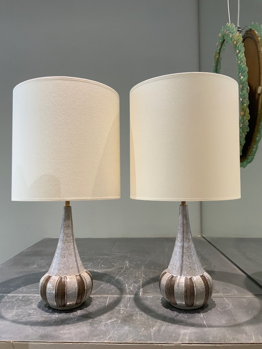 Pair Of Soholm Ceramic Lamps 1970