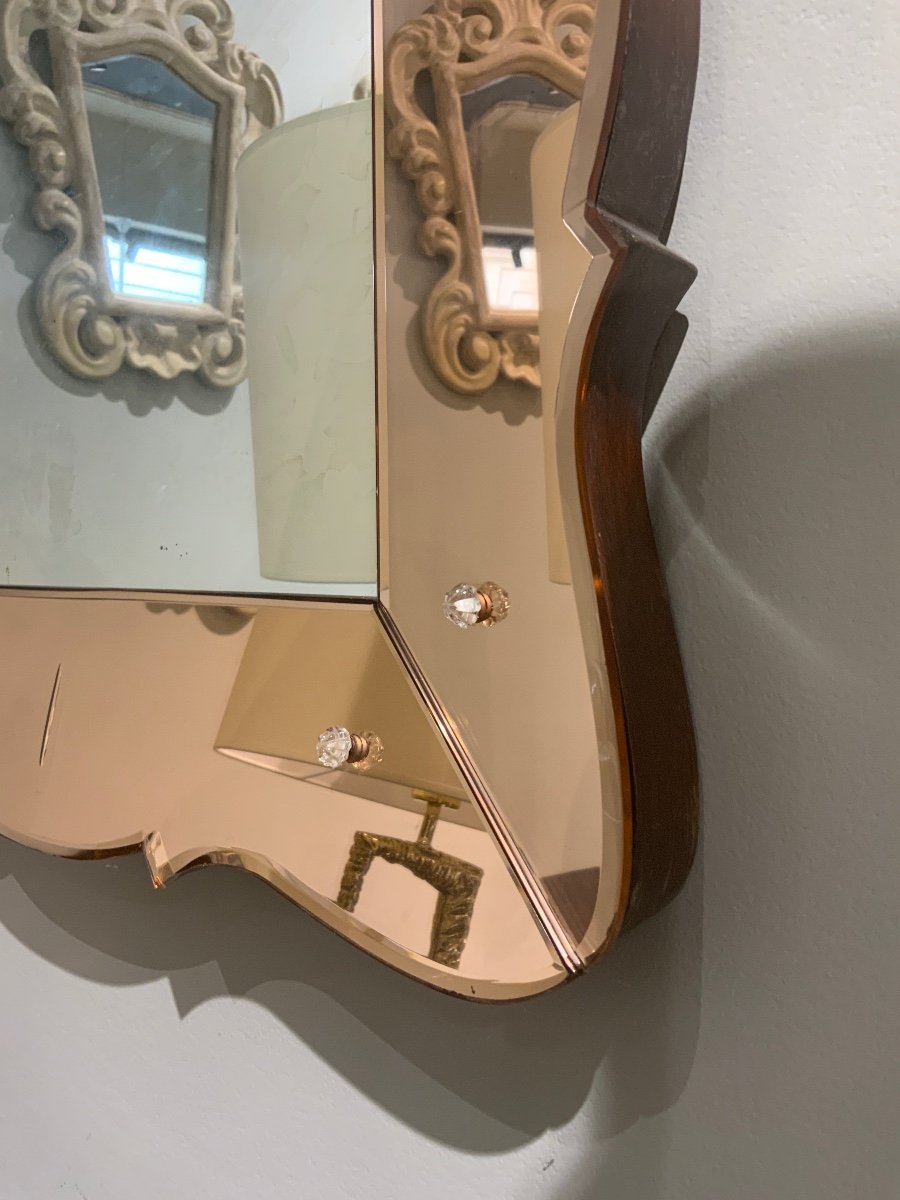 Italian Mirror By Cristal Art 1960-photo-3