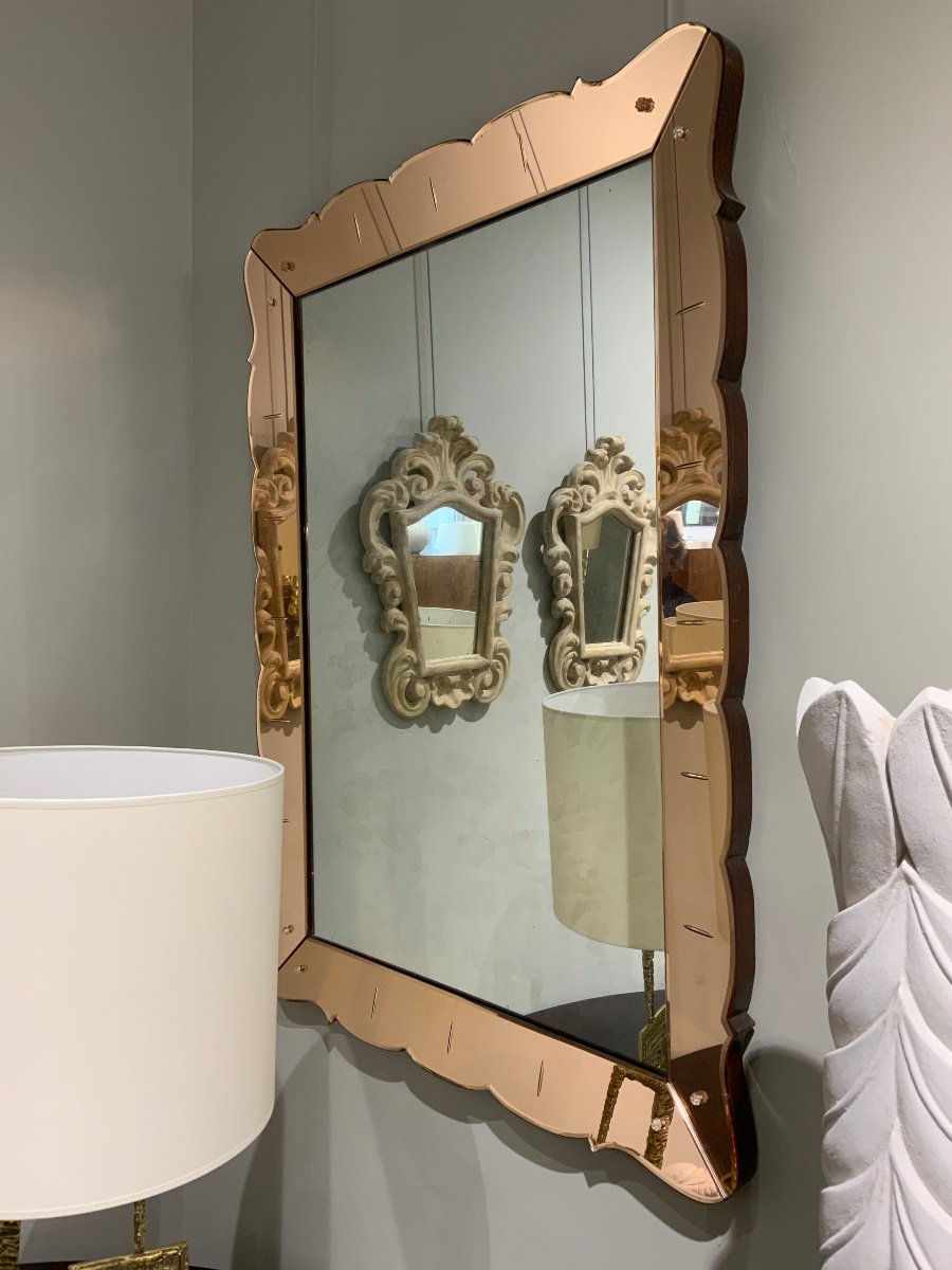 Italian Mirror By Cristal Art 1960