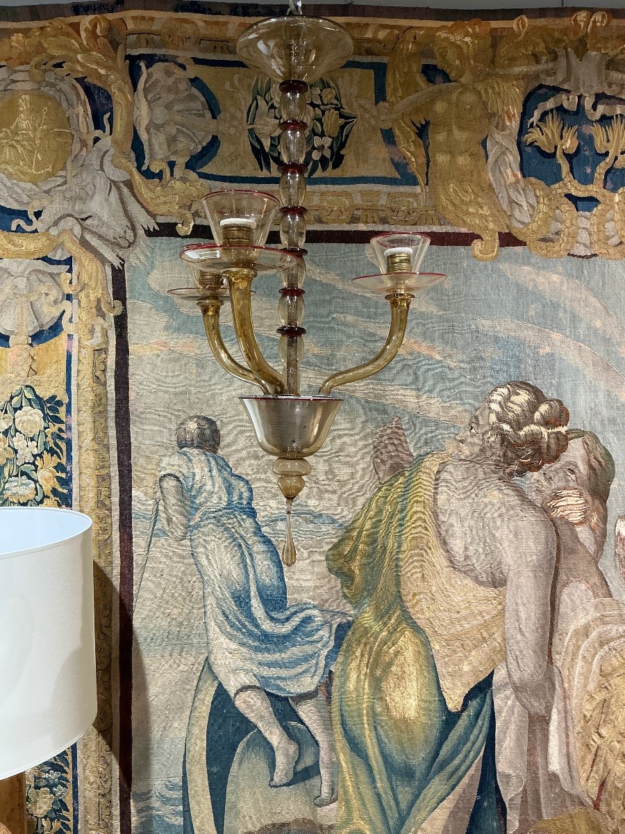 Lustre A 3 Lumières Mvm Cappelin Venise 1920 