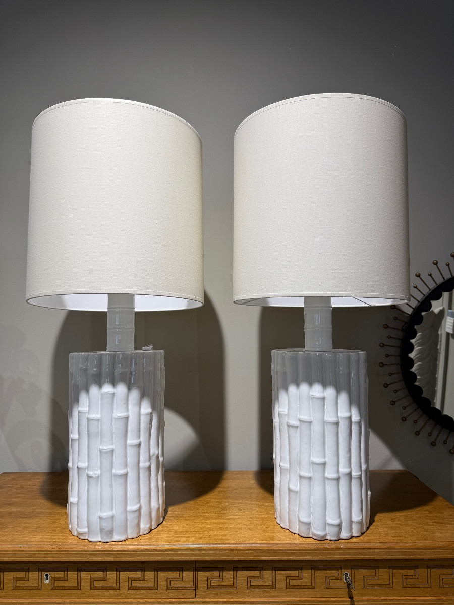 Paire de lampes en céramique circa 1970