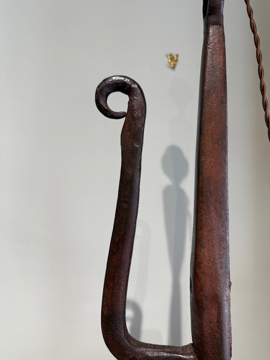 Lampe en fer forge circa 1950-photo-4