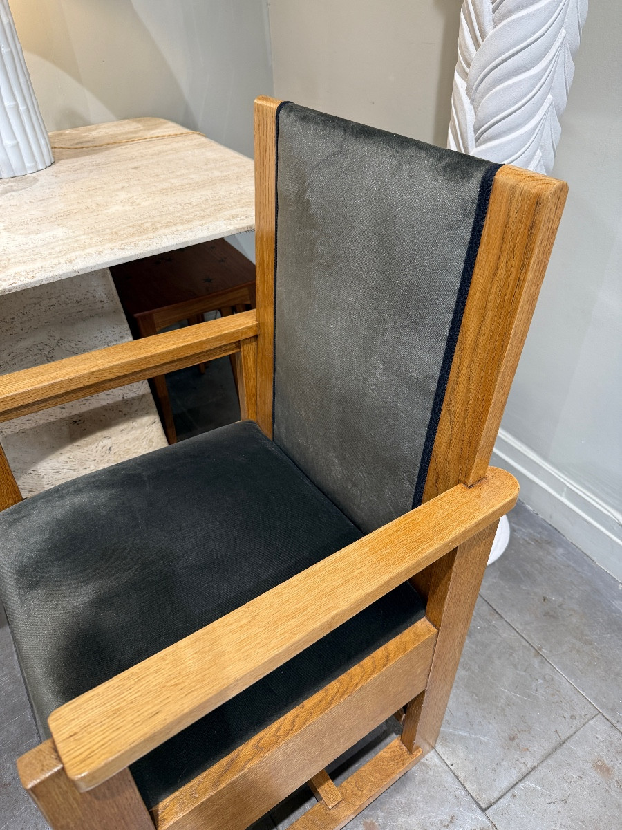 Paire de fauteuils en chêne Frits Spanjaard circa 1920-photo-2