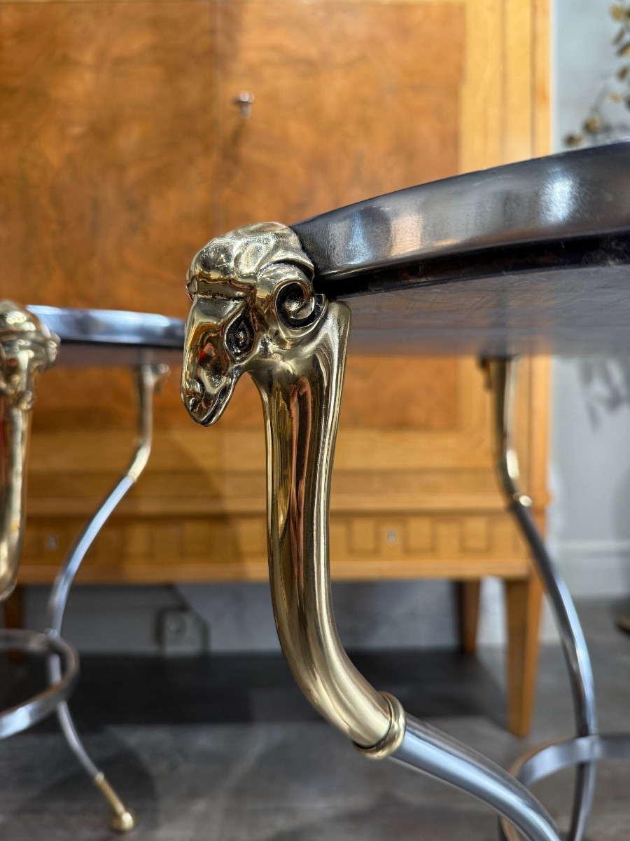 Pair Of Pedestal Tables Circa 1970-photo-4
