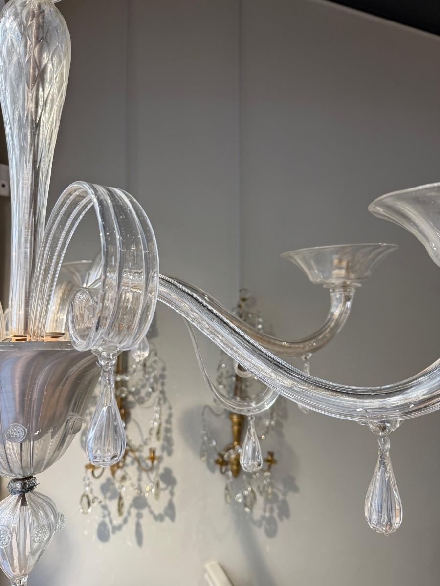 Murano 6-light Chandelier Circa 1930-photo-2
