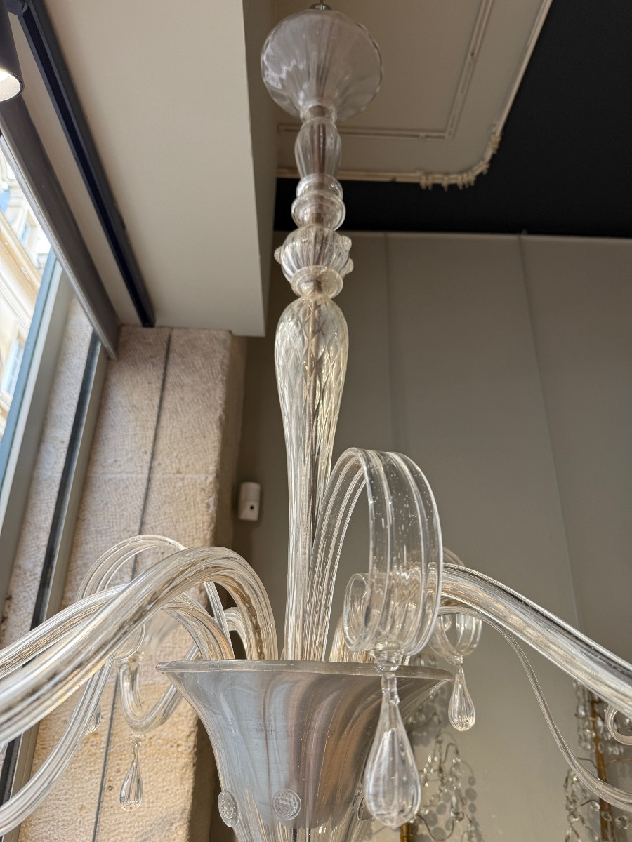 Murano 6-light Chandelier Circa 1930-photo-4