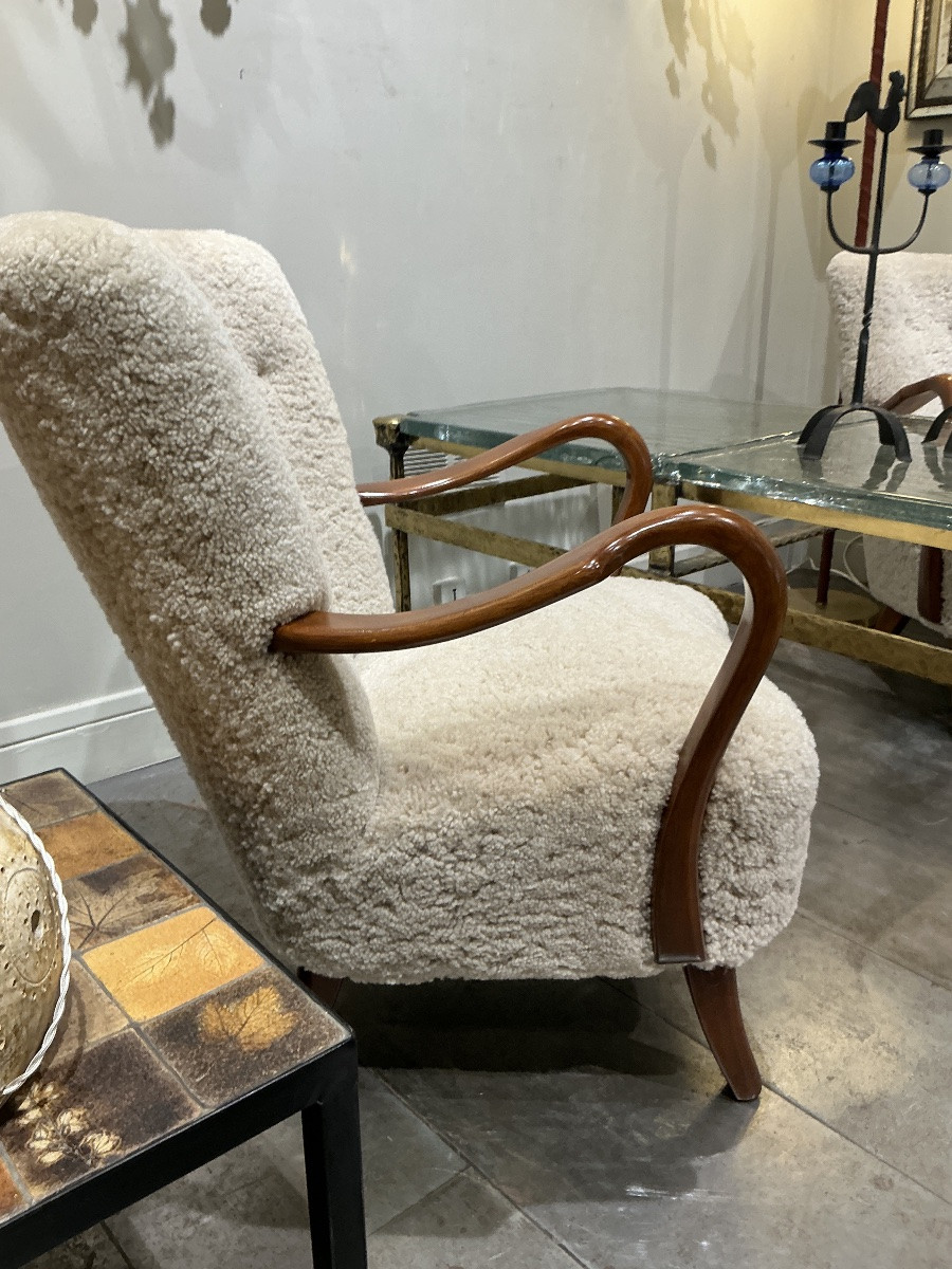 Paire de fauteuils Alfred Christensen Danemark 1940-photo-3