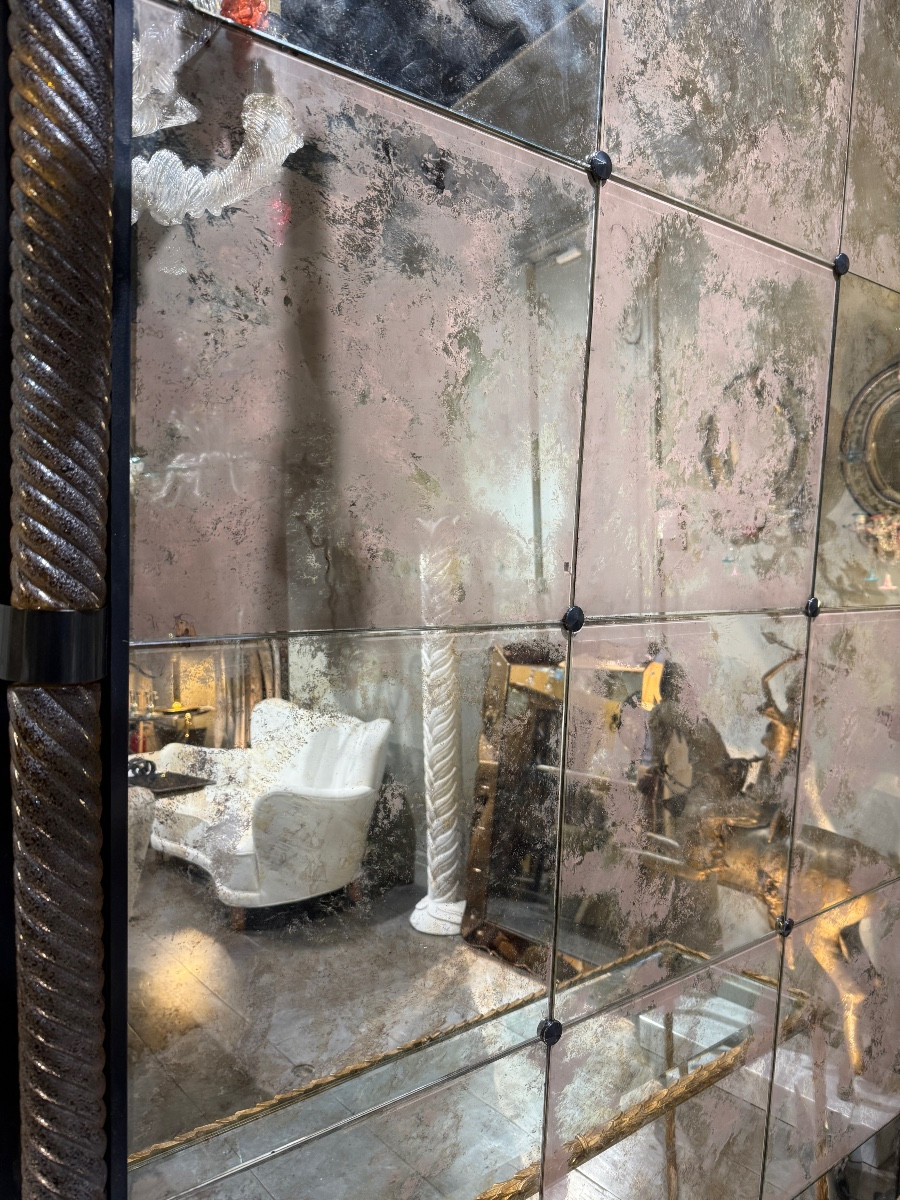 Important miroir en verre de Murano -photo-4