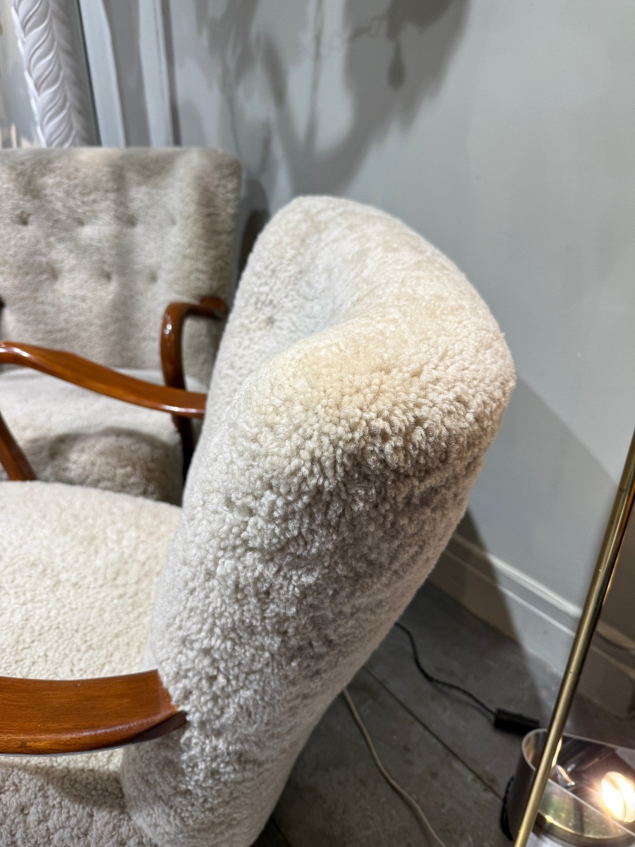 Paire de fauteuils A Christensen Danemark 1940-photo-2