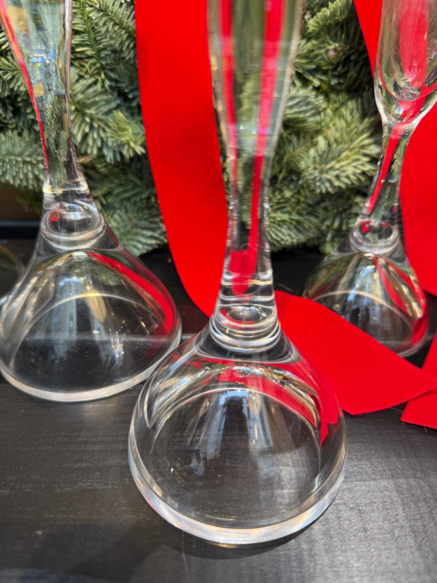 5 Glass Candle Holders By Vicke Lindstrand Sweden 1970-photo-4