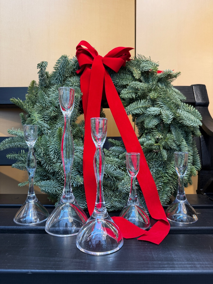 5 Glass Candle Holders By Vicke Lindstrand Sweden 1970