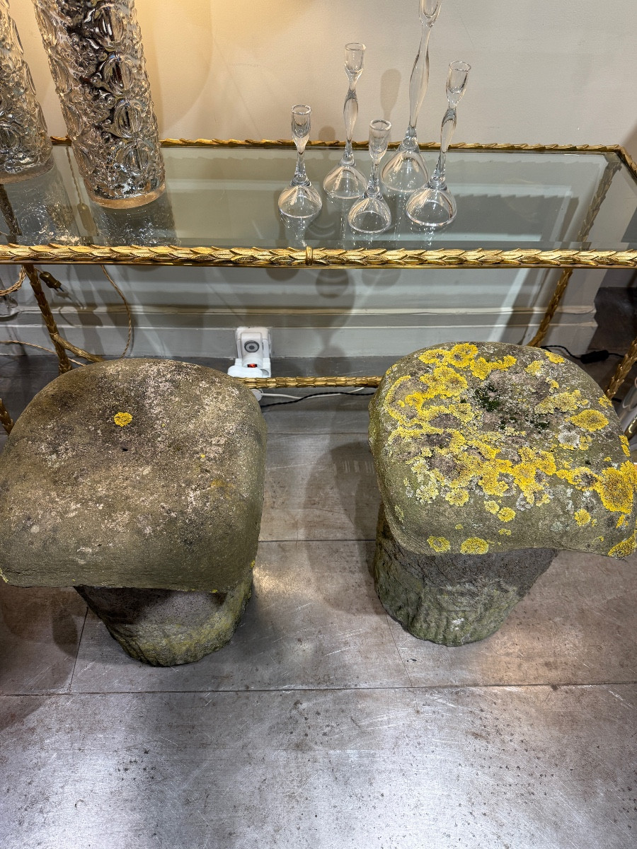 Pair Of Cement Stools By Hoganas, Sweden, 1970-photo-2