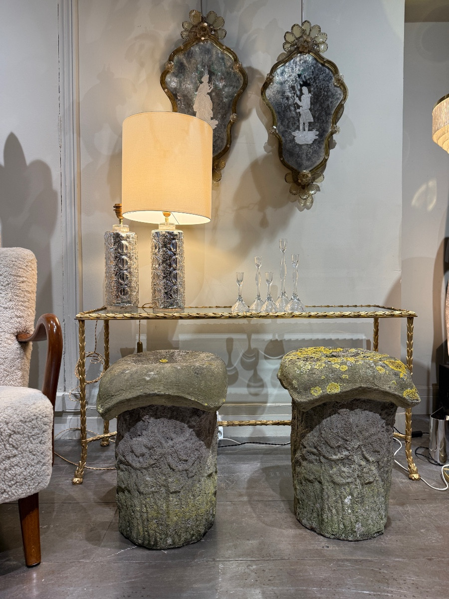 Pair Of Cement Stools By Hoganas, Sweden, 1970