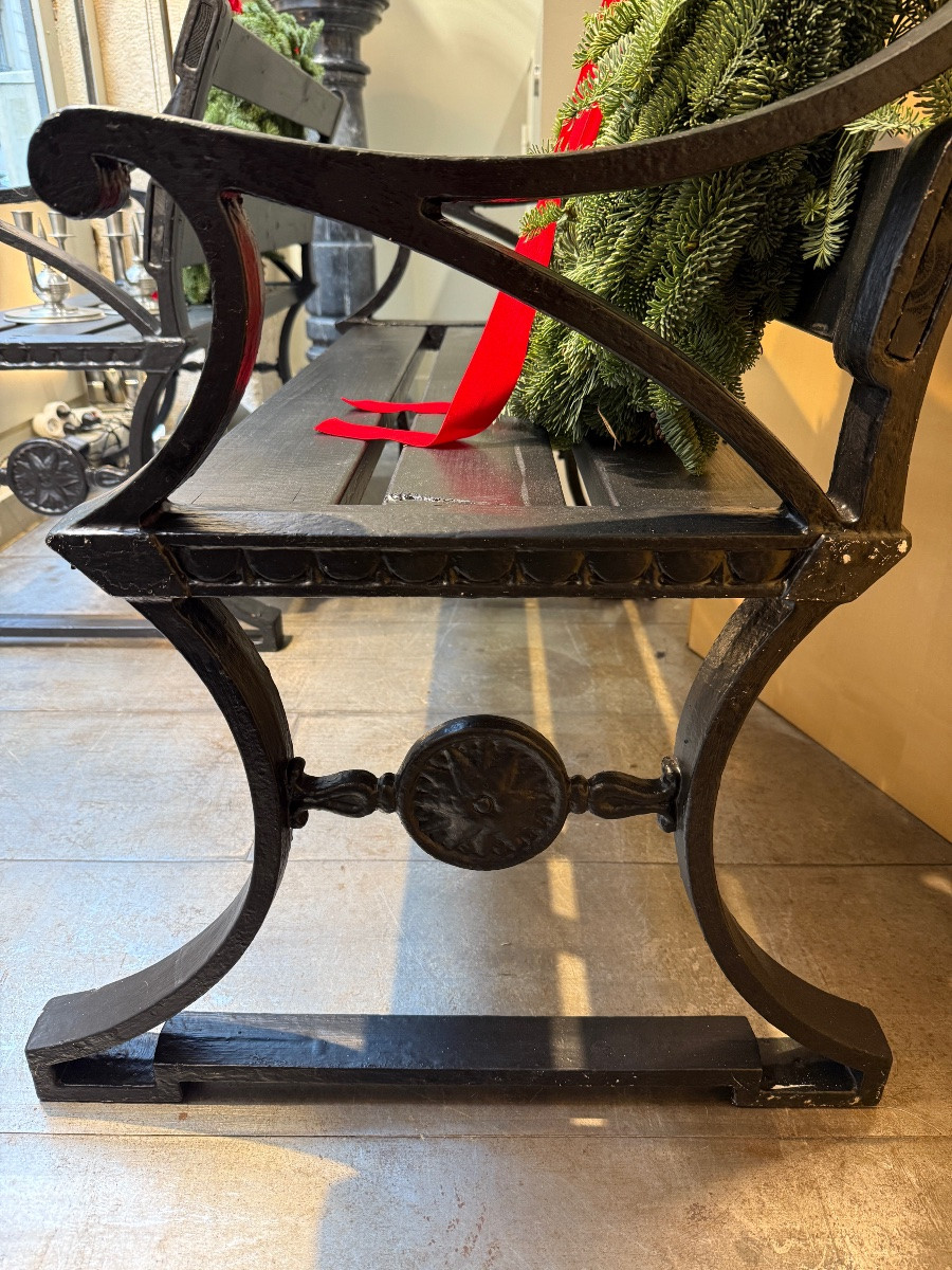 Pair Of Folke Bensow Benches Circa 1920 Suede -photo-3