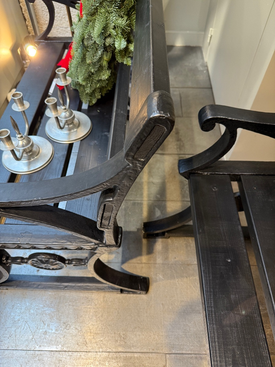 Pair Of Folke Bensow Benches Circa 1920 Suede -photo-4