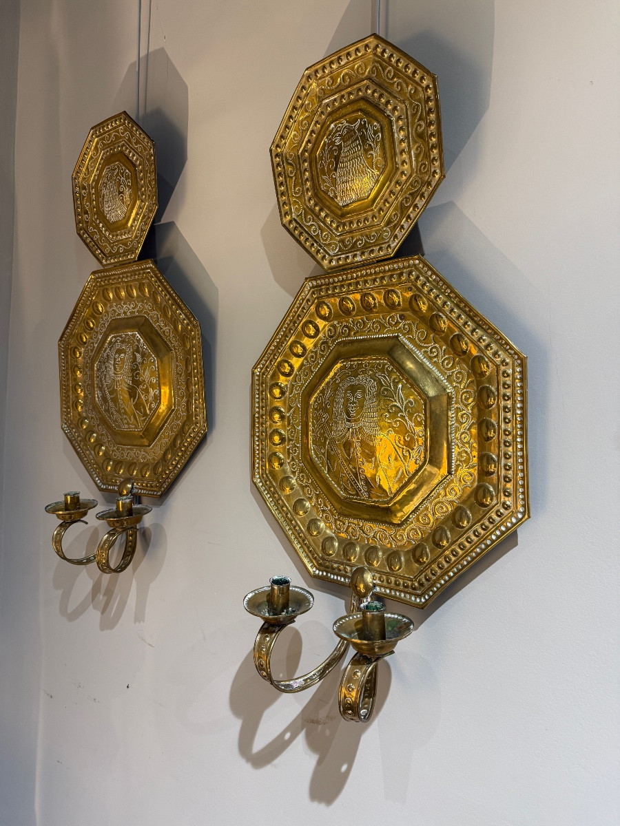 Paire d appliques baroques Suede 19eme -photo-2