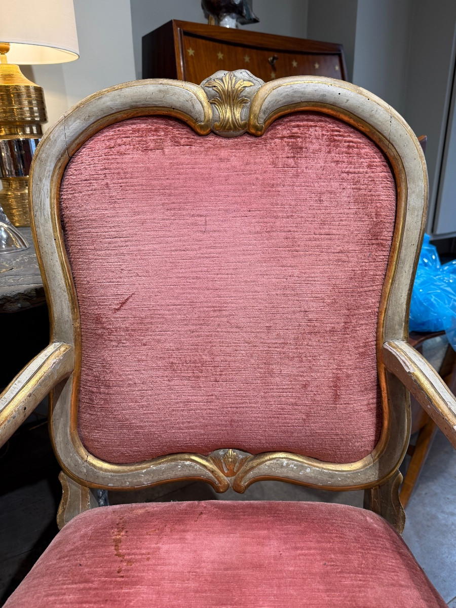 Pair Of Armchairs With Rome 18th Century Frames-photo-4