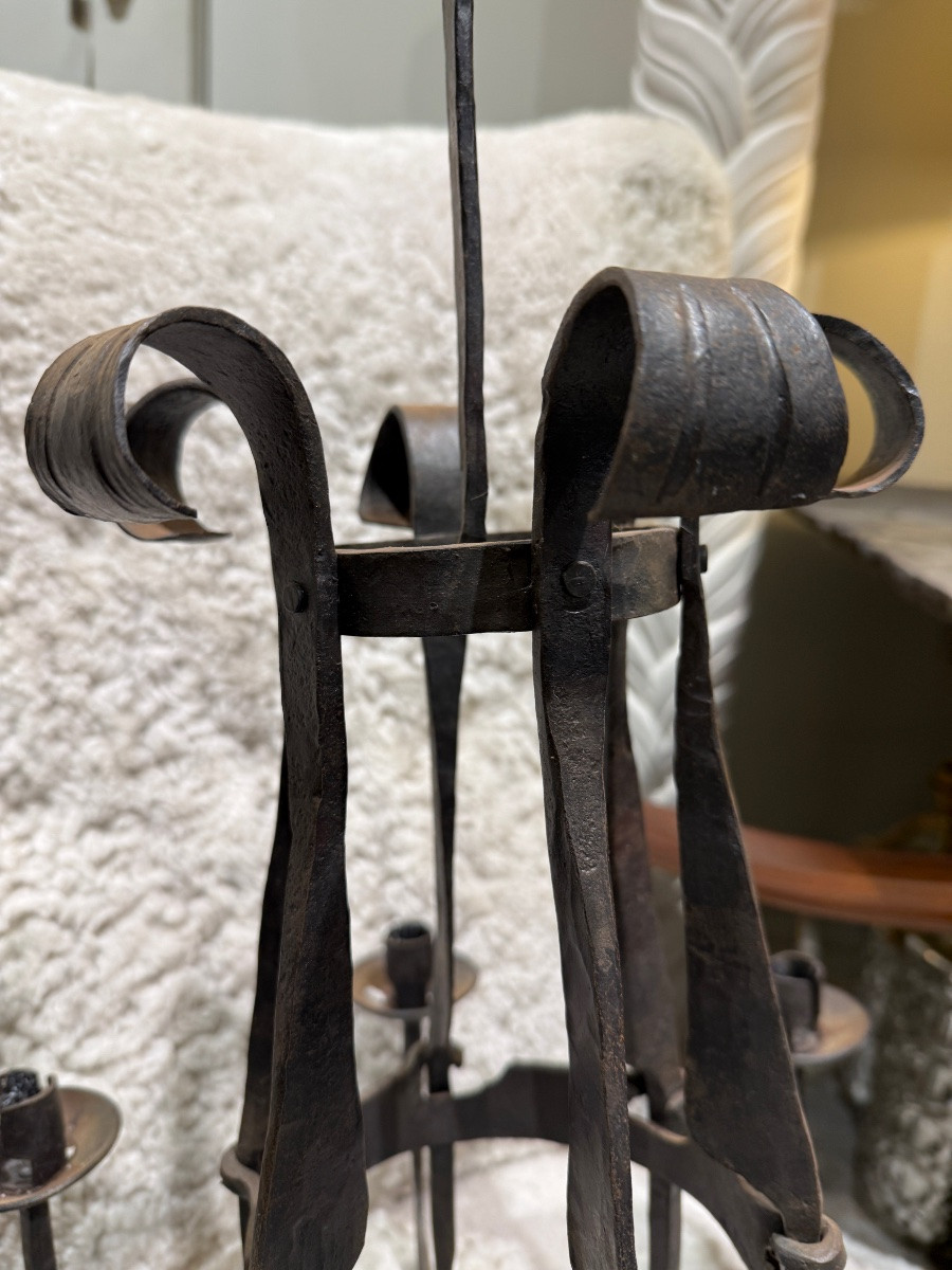 Lustre en fer forge Suede circa 1960-photo-2