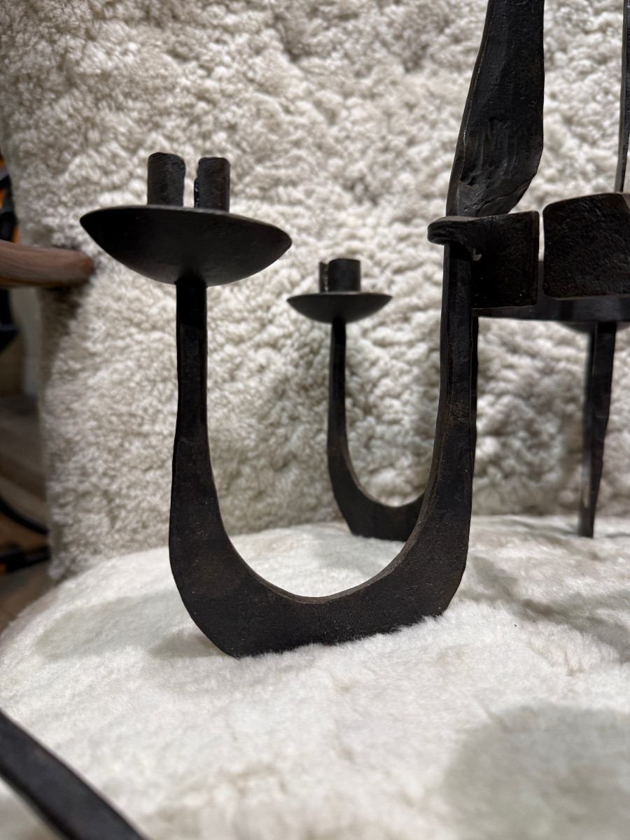 Lustre en fer forge Suede circa 1960-photo-3
