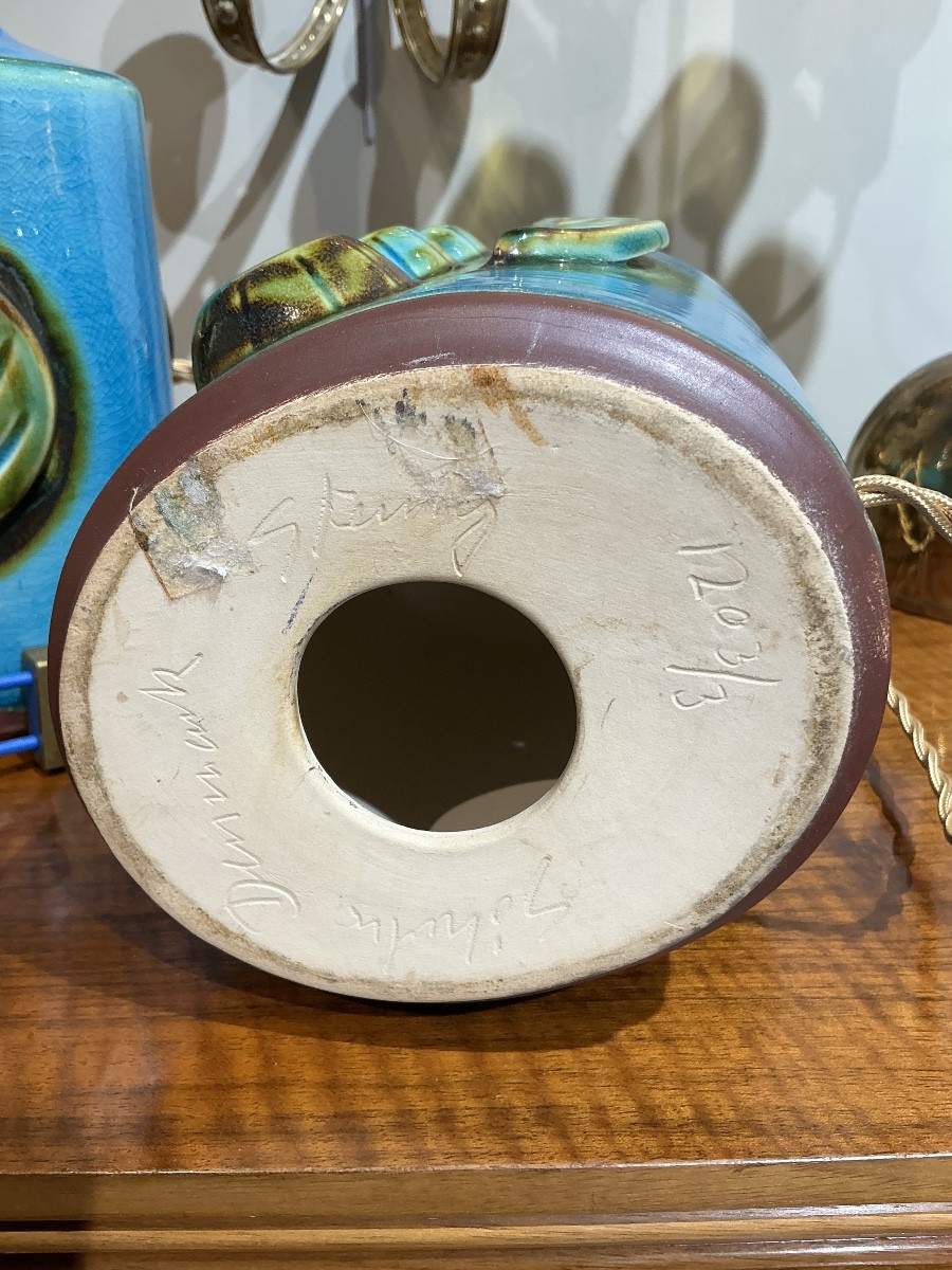 Pair Of Ceramic Lamps, Denmark, 1970-photo-4