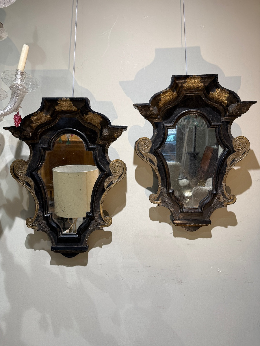 Pair Of 18th Century Suede Mirrors