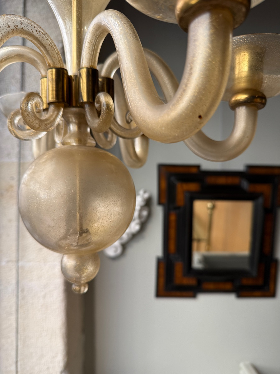 Seguso Murano Chandelier 1940-photo-3