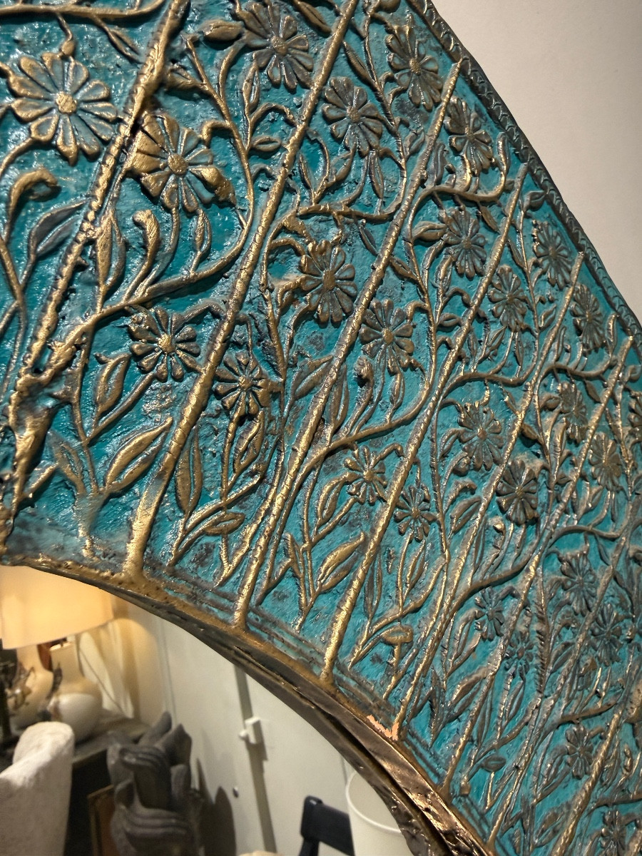  Large Ceramic Mirror Italy 1940 Faenza-photo-3