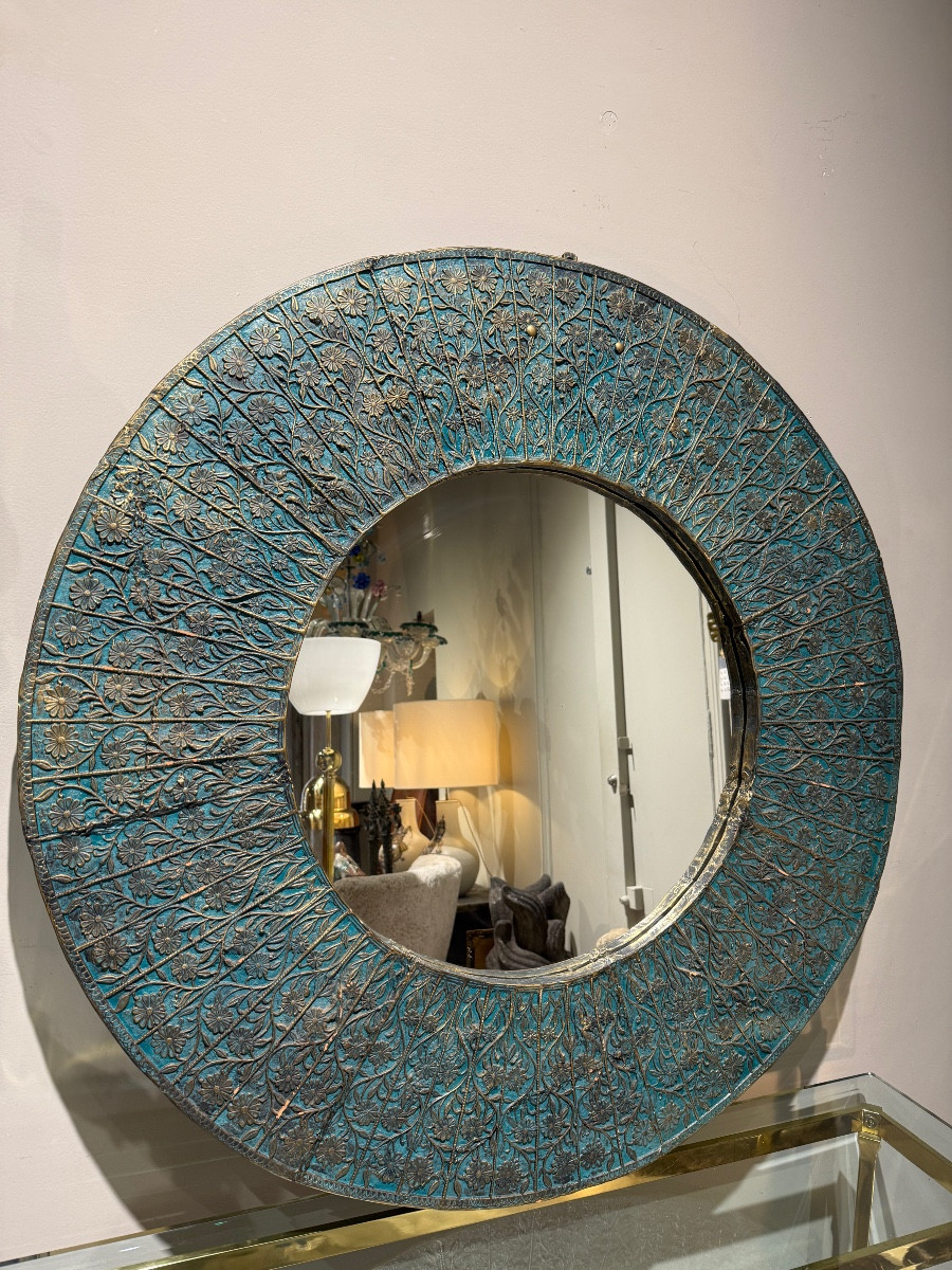  Large Ceramic Mirror Italy 1940 Faenza