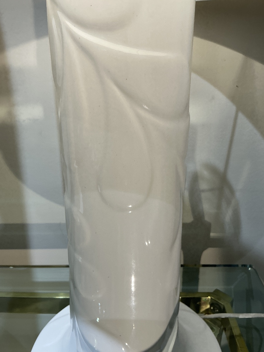 Pair Of Ceramic Lamps Suede 1970-photo-3