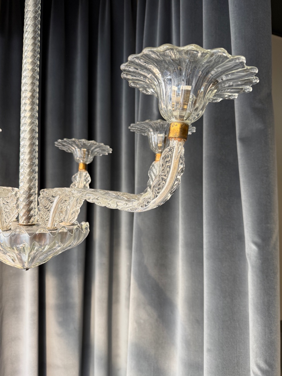 Murano 6-light Chandelier Circa 1950-photo-2